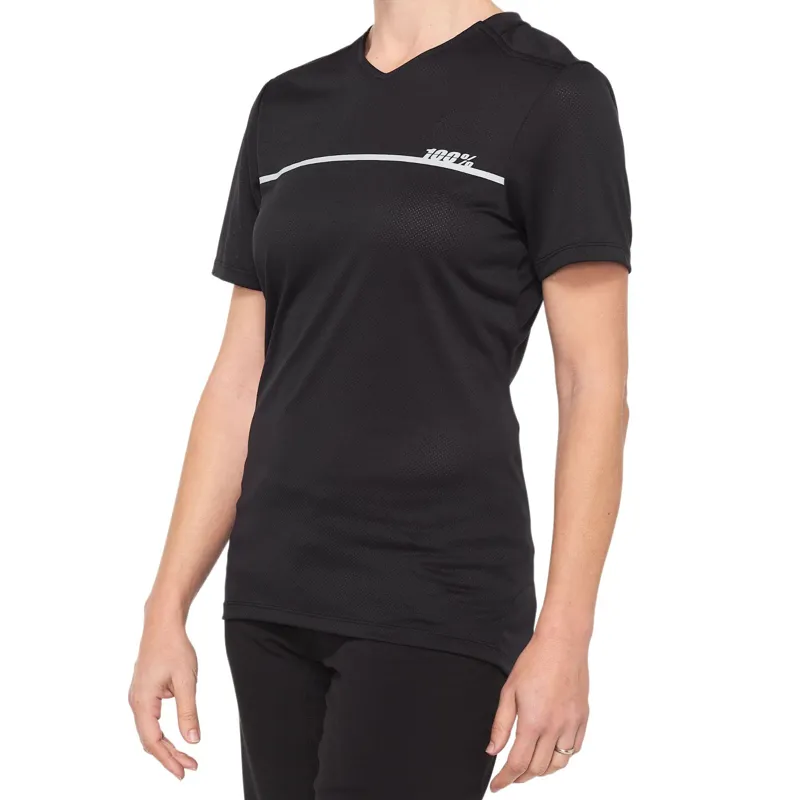100 Percent Ridecamp Womens Short Sleeve Jersey - Black/Grey 5 100 Percent Ridecamp Womens Short Sleeve Jersey - Black/Grey - Image 3
