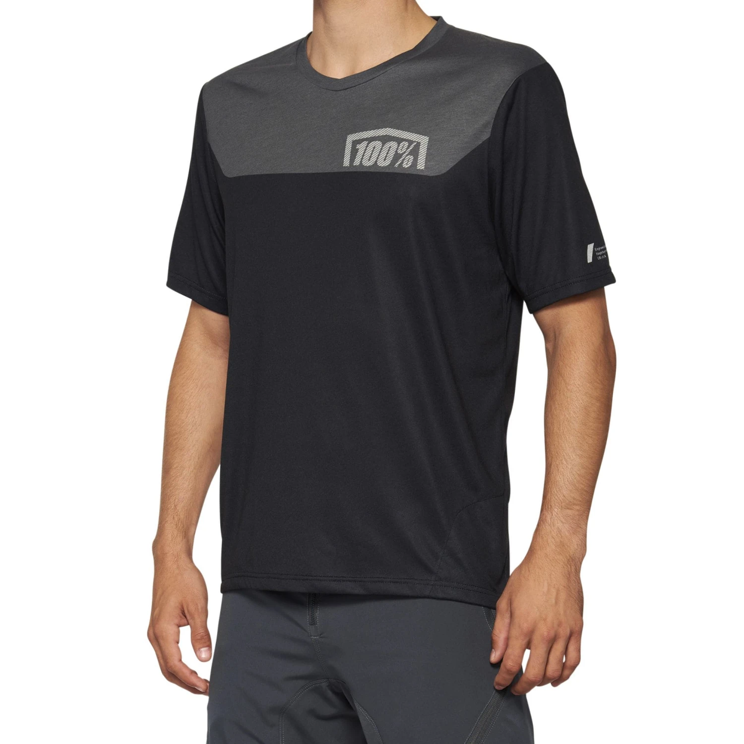 100 Percent Airmatic Men's Short Sleeve Jersey - Grey/Midnight 4 100 Percent Airmatic Men's Short Sleeve Jersey - Grey/Midnight - Image 2