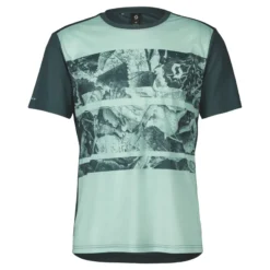 Scott Trail Flow Men's Short Sleeve Jersey - Mineral Greer/Aruba Green -Scott Store 4032337502