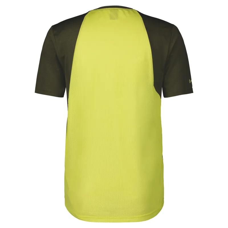 Scott Trail Vertic Men's Short Sleeve Jersey - Bitter Yellow/Fir Green 4 Scott Trail Vertic Men's Short Sleeve Jersey - Bitter Yellow/Fir Green - Image 2