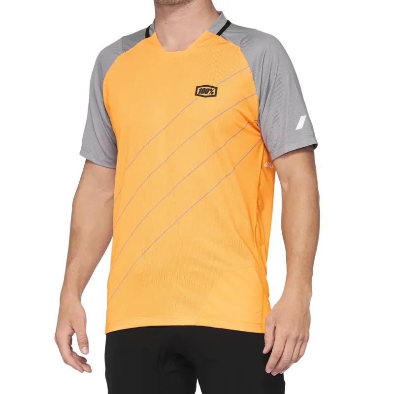 100 Percent Celium Short Sleeve Jersey - Orange/Grey 3 100 Percent Celium Short Sleeve Jersey - Orange/Grey