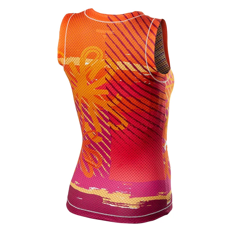 Castelli Pro Mesh Womens Sleeveless Base Layer - Orange Flower 5 Castelli Pro Mesh Womens Sleeveless Base Layer - Orange Flower - Image 3