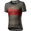 Castelli Pro Mesh Mens Short Sleeve Base Layer Bark - Green/Fiery Red