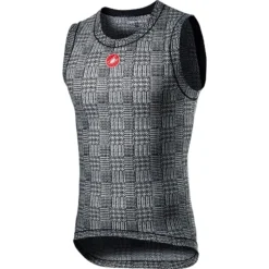 Castelli Pro Mesh Mens Sleeveless Base Layer - Bark Green/Fiery Red