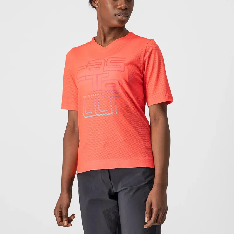 Castelli Trail Tech Women's Technical T-Shirt - Coral Flash 4 Castelli Trail Tech Women's Technical T-Shirt - Coral Flash - Image 2
