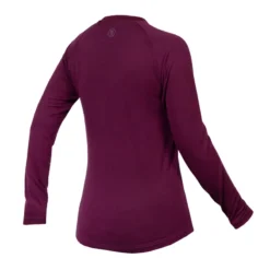 Endura BaaBaa Blend Women's Long Sleeve Baselayer - Aubergine -Scott Store E6165AU back lg