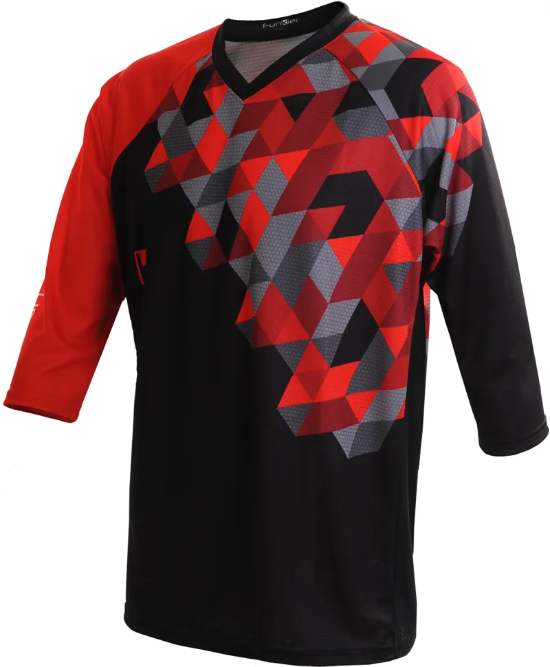 Funkier Flow-MTB Enduro 3/4 Jersey - Red/Black 4 Funkier Flow-MTB Enduro 3/4 Jersey - Red/Black - Image 2