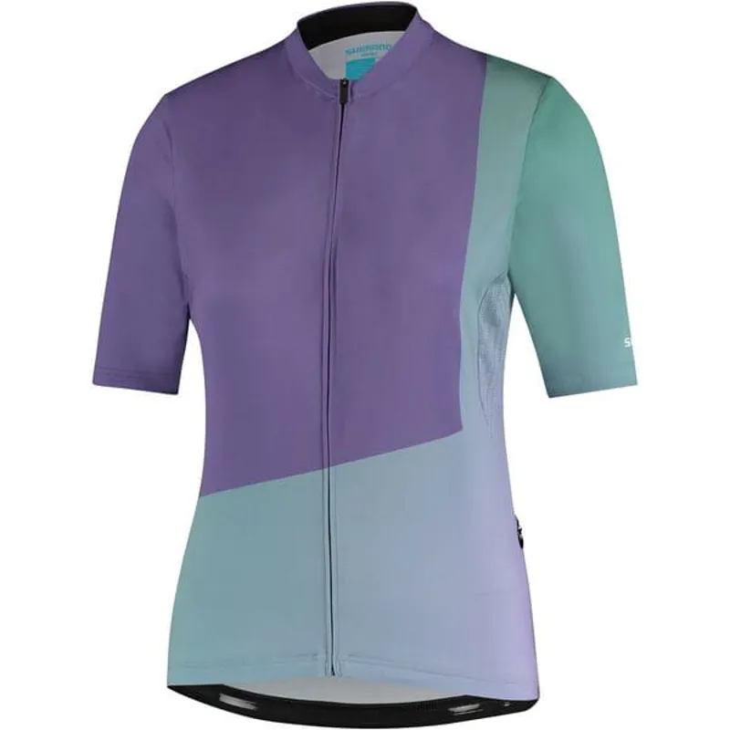 Shimano Sumire Women's Short Sleeve Jersey - Purple/Green 5 Shimano Sumire Women's Short Sleeve Jersey - Purple/Green - Image 3